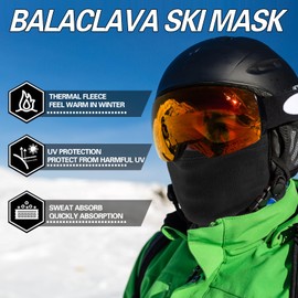 Winter Balaclava Ski Face Mask for Cold Weather (US, Alpha, One Size, Black)