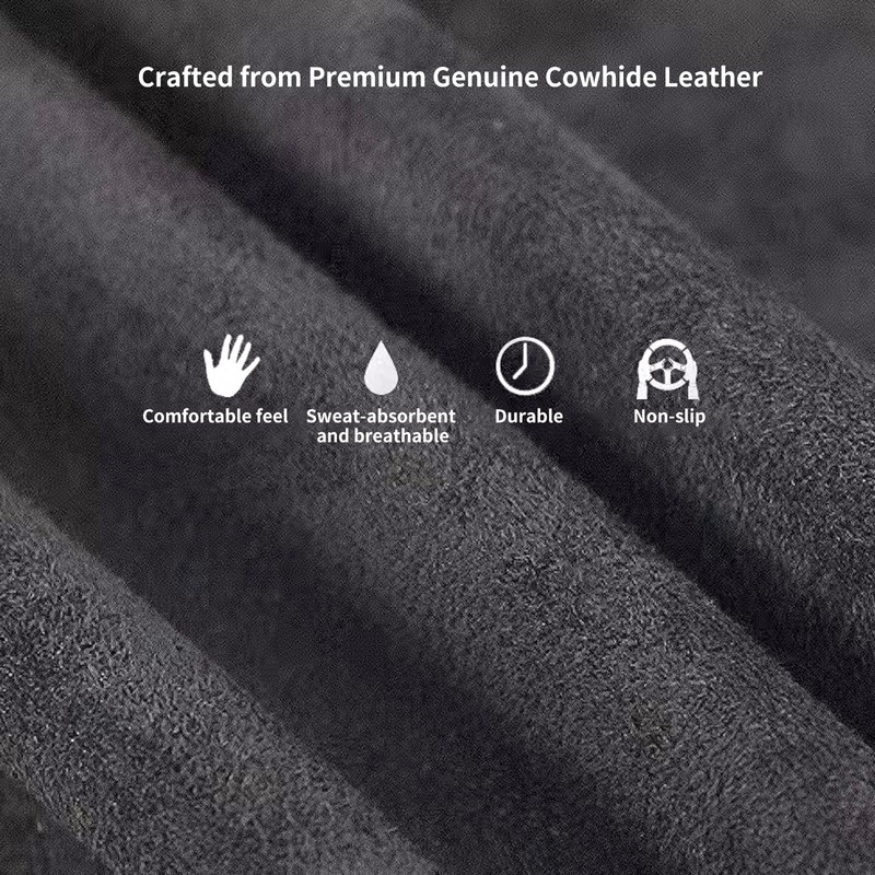 Suede Leather Steering Wheel Cover, DIY Stitch-On Wrap with Needle