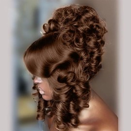 Thusiae 5x5 SKINLIKE HD Lace Closure Wigs Human Hair, Chocolate Brown Lace Front Wig With Baby Hair,Loose Wave Pre-Plucked Bleached Knots 250% Density Human Hair HD Lace Closure Wigs 20Inch