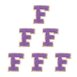 PATIKIL Buchstaben-Aufnäher, 6 Stück, Anfangsbuchstabe F, selbstklebender Aufnäher, bestickter Stoff, 5,5 cm, Alphabet-Aufkleber für Kleidung, Hüte, Make-up, Taschen, DIY, Lila