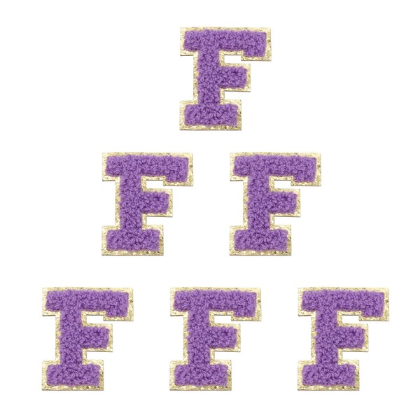PATIKIL Buchstaben-Aufnäher, 6 Stück, Anfangsbuchstabe F, selbstklebender Aufnäher, bestickter Stoff,