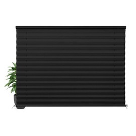 LUCKUP RV Window Shades, Blackout RV Blinds Curtains for Camper 50" W x 32" L with Aluminum Foil, RV Pleated Shades for Travel Trailer Window, Black