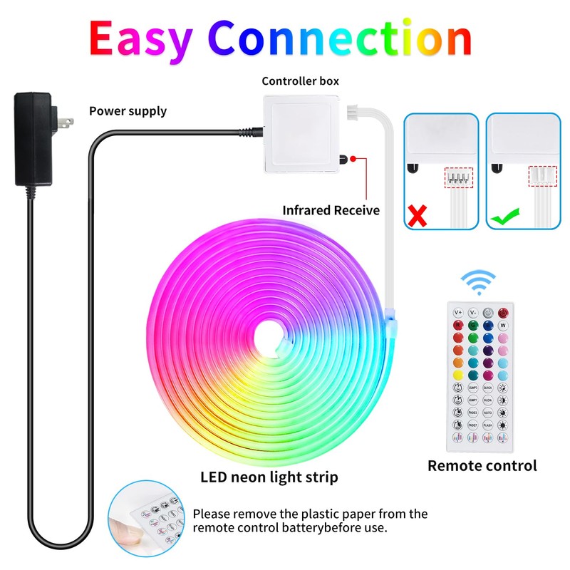 segrass 49ft LED neon Rope Lights 24V RGB LED neon