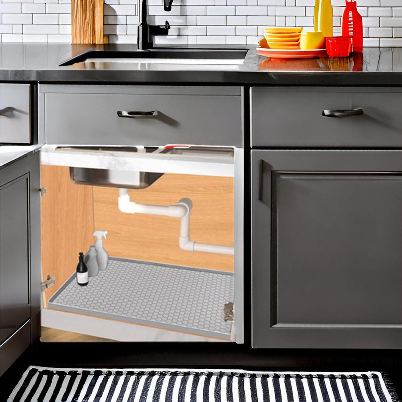 Jacooxi Under Sink Mat 28 x 22 for Kitchen Waterproof,