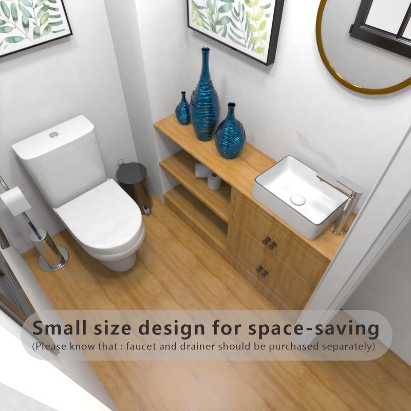 J-FAMILY 14.5'' x 10.6'' Bathroom Small Vessel Sink Above Counter