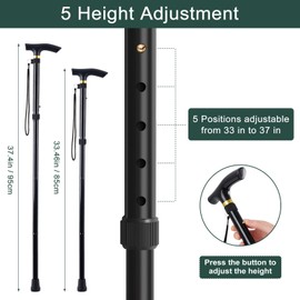 ARQRHTLY 2 Pcs 100 Days Cane, 33 in Costume Walking Cane, Black Adjustable Walking Stick, Funny Old Age Costume Accessories, Halloween Cosplay Cane Prop for Dress Up Retirement Party Adults Gift