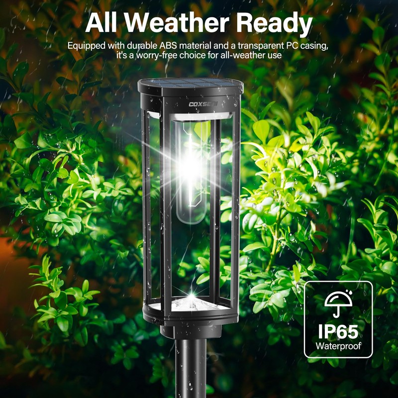 COXSENI Solar Path Lights Outdoor 8 Pack, Bright Solar Pathway