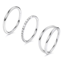 3piezas Anillos Nasales Piercing Cartílago Acero Inoxidable