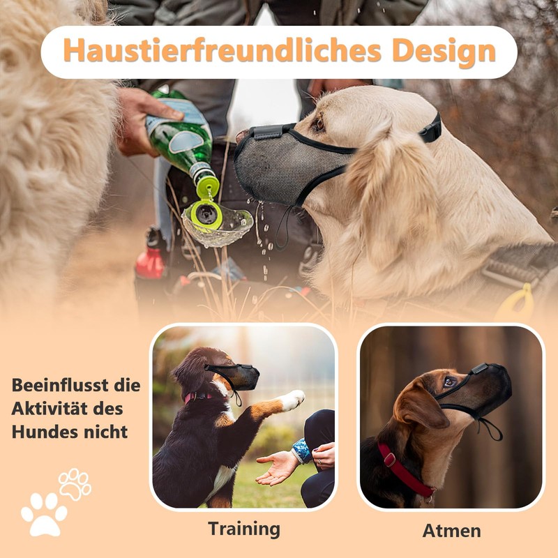 Mesh Dog Muzzle Cover, Muzzle Against Barking with Front Opening