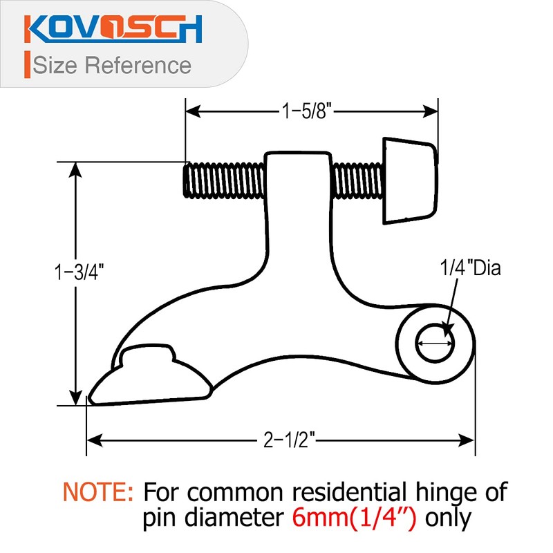 KOVOSCH 2 Pack Hinge Pin Door Stopper Brushed Satin Nickel