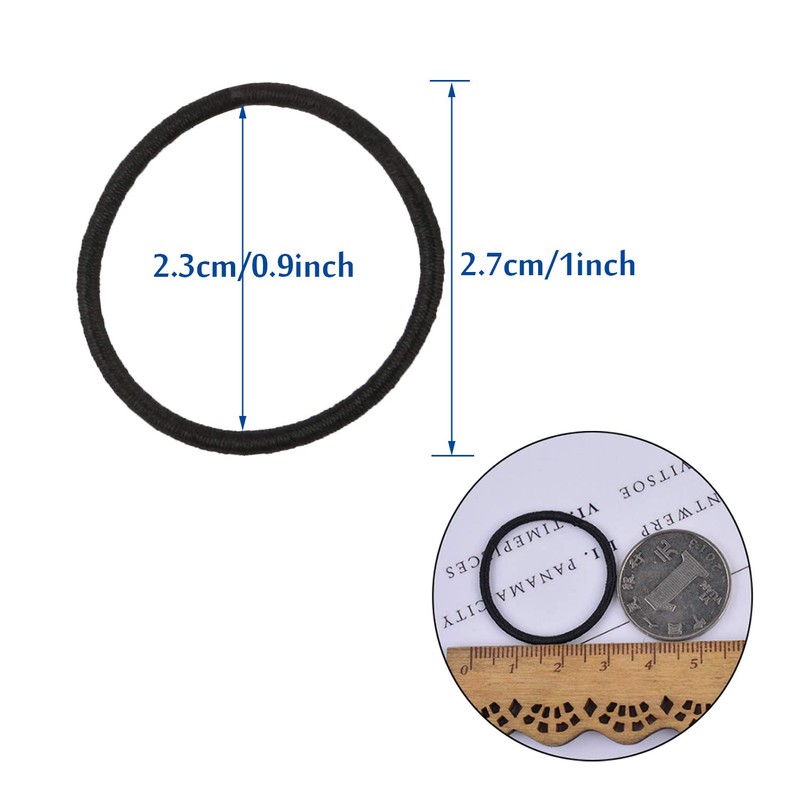 Driew Small Hair Ties, 200 pcs Mini Black Hair Ties