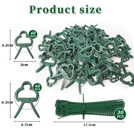 koitoy 110 Pieces Plant Clips (2 Sizes), Plant Holder for Trellis Tomatoes, Roses, Cucumbers and Others, Plant Clips Reusable, Sturdy Plant Clips for Climbing Plants Attachment