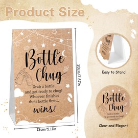 TrelaCo Bottle Chug Baby Shower Game Sign 20 Pcs Baby Bottles Shower Favor Plastic Greenery Flowers Bear Elephant Butterfly Baby Gift Set for Baby Shower Gender Reveal Party (Beige,Kraft)