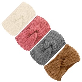 Headband Headbands For Women'S Hair Women'S Braided Headbands Set Of 4 Colours (Camel, Beige, Grey, Pink)