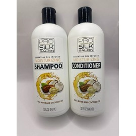 Pro Silk Salon Shampoo & Conditioner Set with Shea Butter & Coconut Oil. 32oz EA