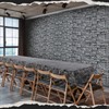 Preboun Medieval Brick Stone Wall Plastic Tablecloths With Cutting Box
