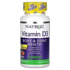 미국직구 Natrol 나트롤 비타민D3 딸기맛 5000IU 90정 Natrol Vitamin D3 Strawberry Flavor 5000 IU 90 Tablets