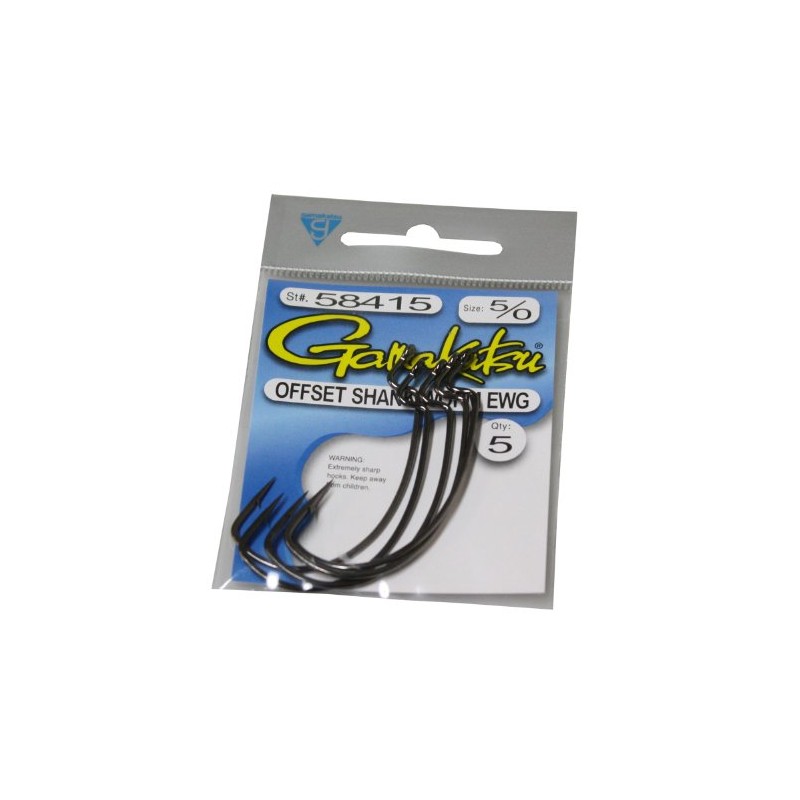 Gamakatsu Extra Wide Gap Worm Hook-5 Per Pack (Black, 5/0)