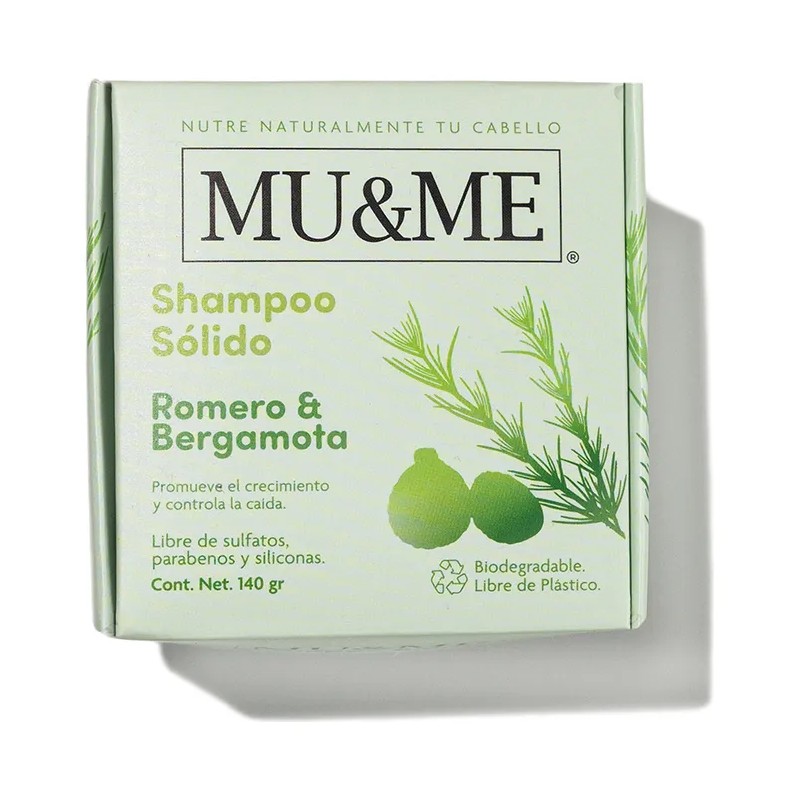 Shampoo Solido Mu&me Romero & Bergamota Crecimiento 140gr
