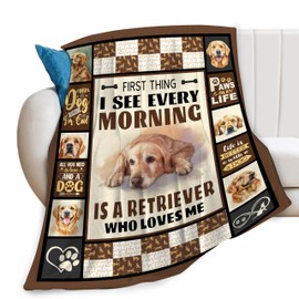 Golden Retriever Dog Print Blanket Best Dog Pet Animal Throw Blankets for Couch Sofa Stuff Decor Gifts Lightweight Soft Cozy Fleece Plush Warm Flannel Bedding for Lover Man Woman Teen Adults 40"x50"