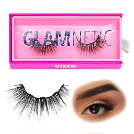 Glamnetic Magnetic Eyelashes - Vixen | Long Magnetic Lashes, 60 Wears Reusable Wispy Faux Mink Lashes, Dramatic Party Lashes - 1 Pair