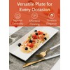 Sweese Rectangular Porcelain Platters, Serving Trays for Parties, 13.8 Inch