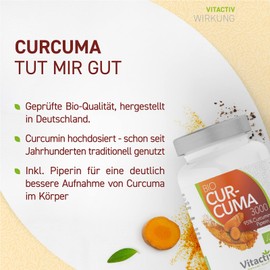 Bio Curcuma 3000, Highly Dosed Ayurvedic Organic Turmeric Capsules with Piperine (Pepper) for Best Bioavailability, 95% Curcumin Content Through 30:1 Extraction, Equivalent to 3000 mg Turmeric Powder, 60 Capsules