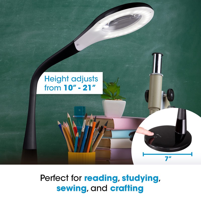 OttLite LED Desk Lamp with Adjustable Magnifier, Prevention Series -