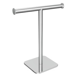 RUACQ T-Shape Hand Towel Holder Stand, 12inch Weighted Base Towel Rack, Countertop Towel Holder for Bathroom, 304 Stainless Steel, Heavy Duty (Chrome)