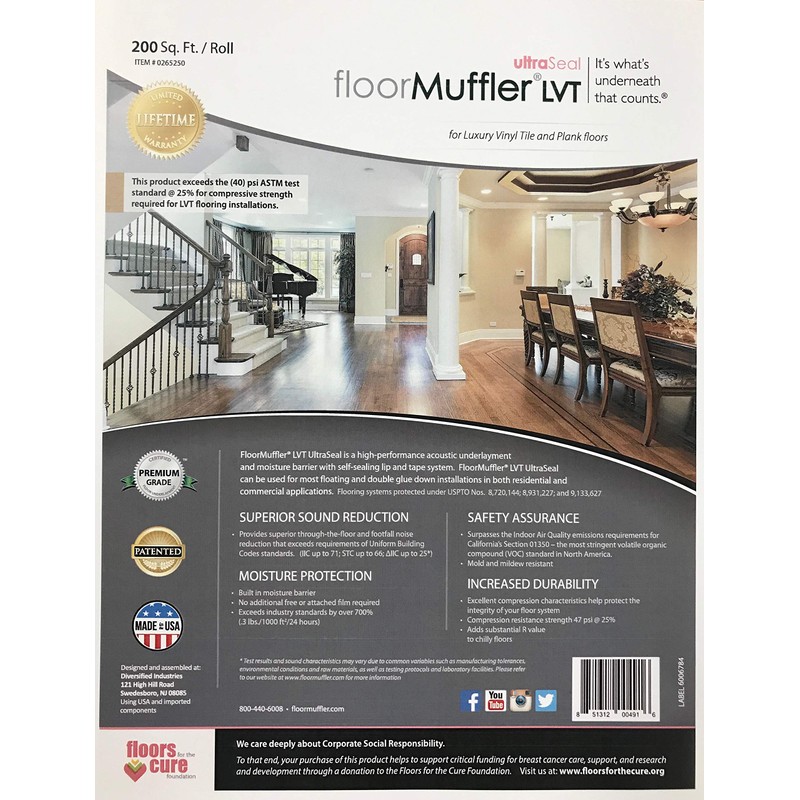 FloorMuffler LVT/LVP Ultra Seal Underlayment 200 SF
