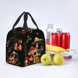 Odfovowo Portable Lunch Bags Hedgehogs Insulated Lunch Box Reusable Cooler Tote Bag with Front Pocket for Women Men Adults Work Picnic Travel