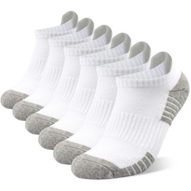 COZY CORE 6 Pairs Cotton Cushioned Ankle Socks for Men & Women - Breathable, Moisture-Wicking Athletic Short Socks with Arch Support, Ideal for Running, Sports, Training, Hiking, Gym & Tennis