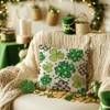 AACORS St.Patricks Day Pillow Cover 18x18 Inch Shamrock Clover Decorative