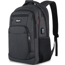 BAGEIRA 17.3 Inch Laptop Backpack, School Backpacks for teen boys, College High School Backpack. Travel Backpacks with usb Charging Port for Women Men. Anti-theft Waterproof Work Bookbags, Black