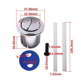 Toilet Dual Flush Cistern Short Body Push Button Compatible with Roca D1D with Plain Rods AH0002100R