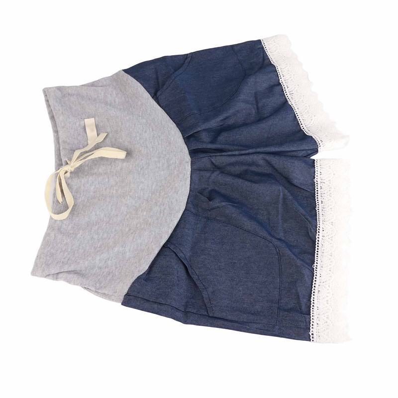 Maternity Denim Shorts Thin Soft Breathable Drawstring Fashionable Pregnancy Support