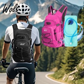 WOLT | Cycling Hydration Backpack, Waterproof Hiking Travel Bag, 100% Waterproof Dry Bag for Swimming, Kayaking, Boating,Camping, Fishing  and Skiing - Color: blue