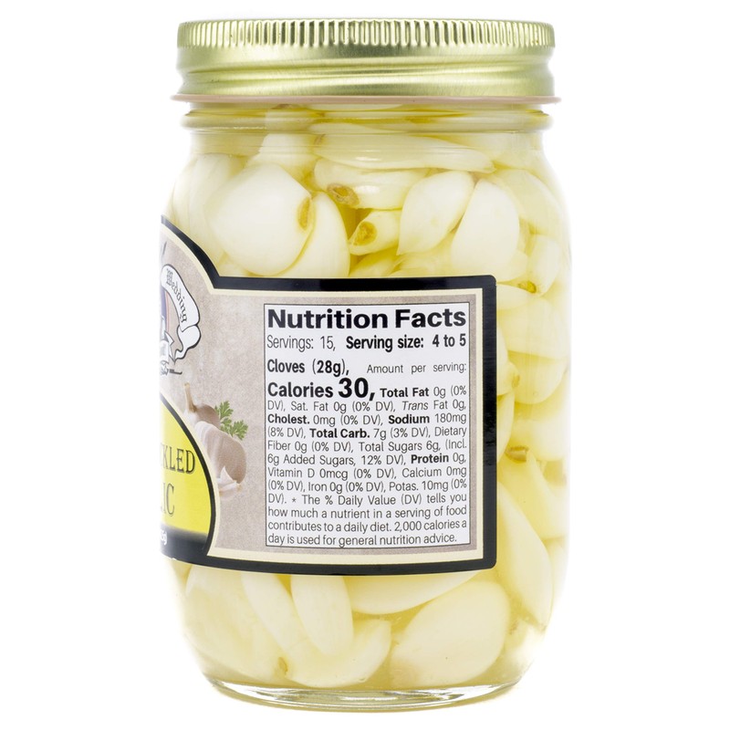Amish Wedding All-Natural Hot and Sweet Pickled Garlic 15 Ounces
