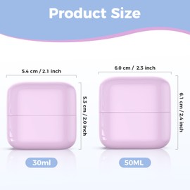 Travel Containers for Toiletries, TSA Approved Cream Jars, BPA-Free Travel Size Container with Lid for Cosmetics, Body Butter,Scrubs,Face Cream Lotion