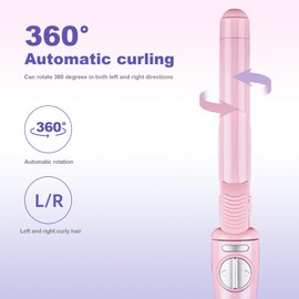 Rotating Curling Iron 1 Inch,Automatic Curling Iron,Easy-to-use Curling Wand for All Hair Types,Self Rotating Barrel with Dual Voltage,Fast Heating for Long-Lasting Hair Styling