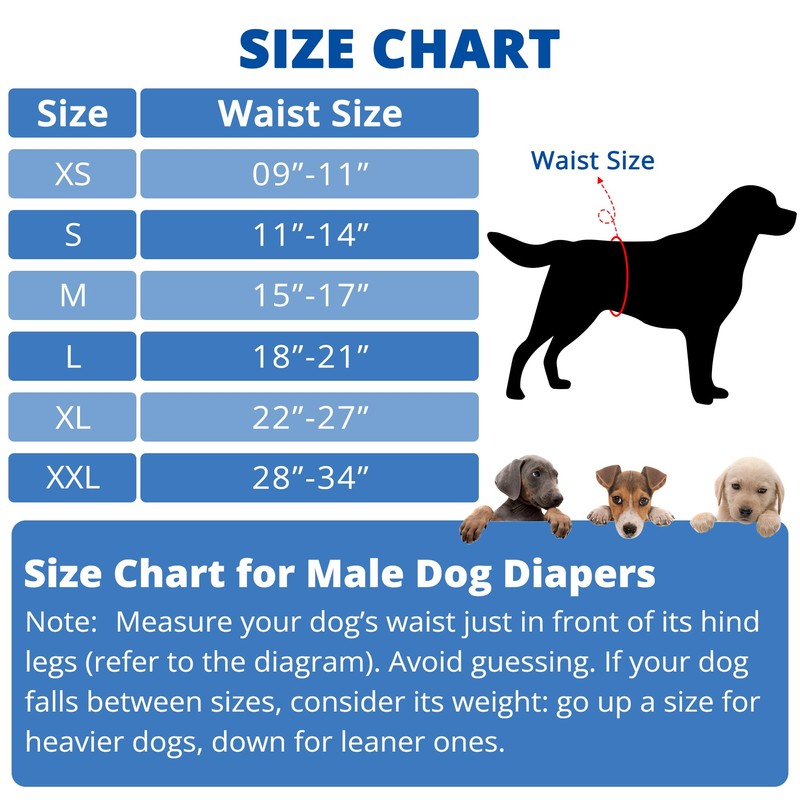 Paw Legend Washable Dog Belly Band Wrap Diapers for Male