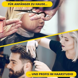 SCHMIEDWERK Hair Scissors, Hairdressing Scissors, Sharp & Precise Cut, Perfect Haircut for Men and Women, Professional Hair Cutting Scissors with Case (Hair Scissors, Black)