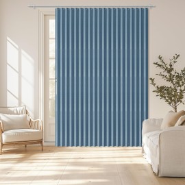 AJAZZ 100% Blackout Doorway Curtains Accordion Doors for Doorway Curtains Applicable Patio Door Curtain Sliding Door Curtains Sliding Door Blinds Closet Curtains(Blue 98" W x 106" L) 1 Panel
