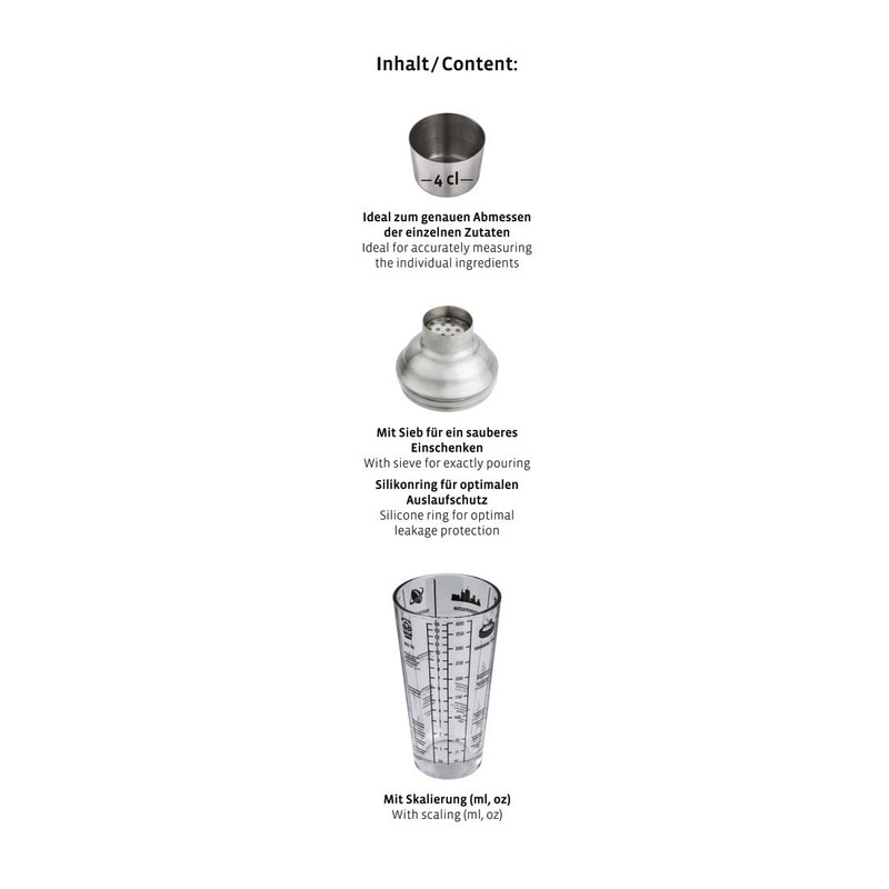 Cocktail-Shaker aus Glas, 400 ml