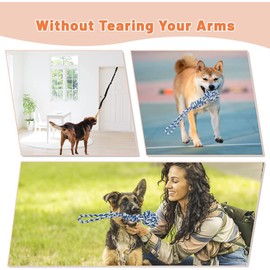 QUJOGA Interactive Dog Bungee Toy Rope Tug War for Pitbull Small Medium Large Dogs, Indoor/Outdoor Tree Hanging Toy for Exercise Solo Play,Spring Pole Interactive Toys with 3 Chew Rope