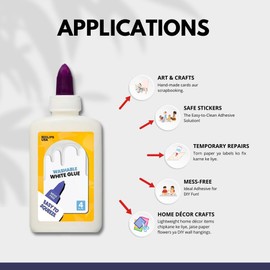 Washable Liquid School Glue Bottles White Glue 4oz, Non Toxic White Glue, 48 Count, Squeeze Bottles for Making Slime, School Supplies, Glue for Slime, Arts and Crafts