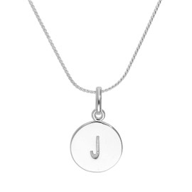 jewellerybox Sterling Silver Initial Letter J Necklace - 18 Inches - No Colour