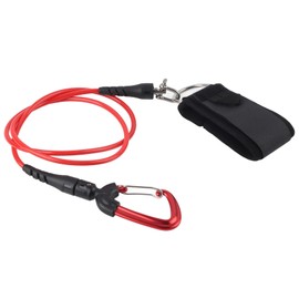 Freediving Lanyard Leash Diving Safety Rope Cable with Wristband Carabiner for Underwater SportsRed
