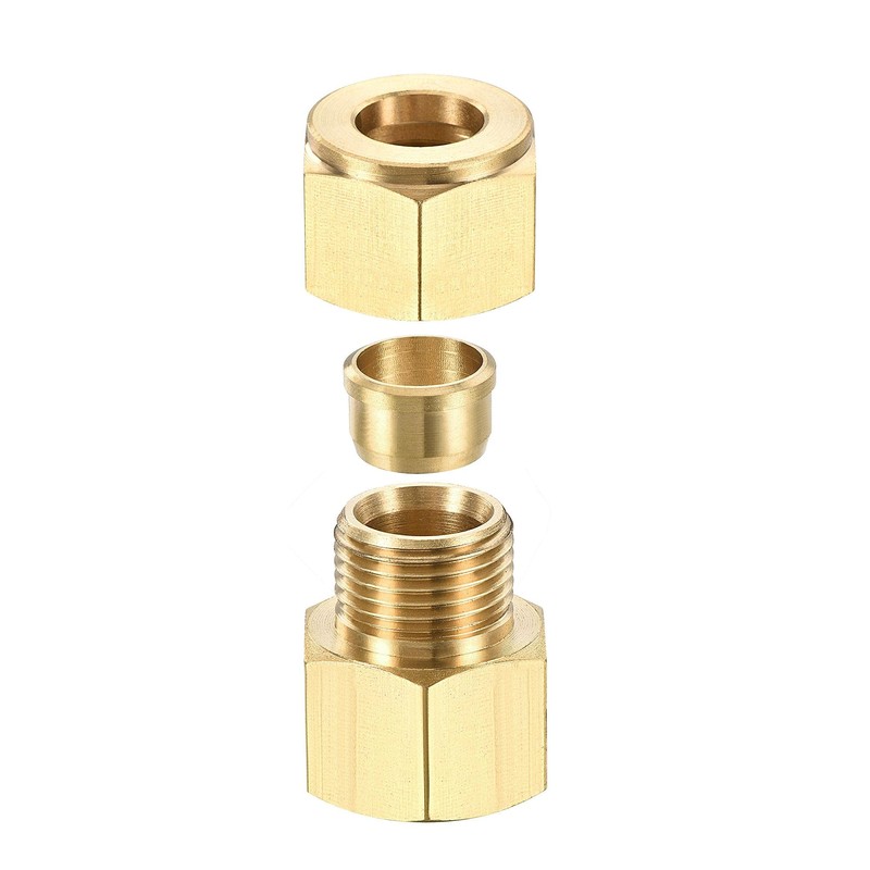 sourcing map Compression Tube Fitting G1/2 Female Thread x 12mm