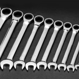 22-Piece Ratcheting Wrench Set，Metric & SAE Chrome Vanadium Steel Hand Combination Wrench Spanner with Portable Carrying Bag (Ratchet Wrench)